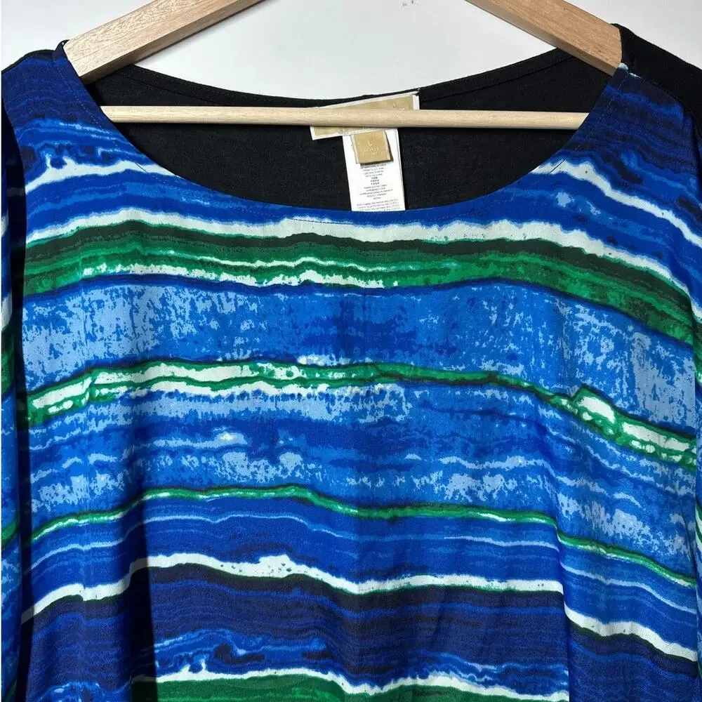 Michael Michael Kors Poncho Tunic Top with Split Sleeve Sz L Colorful Relaxed